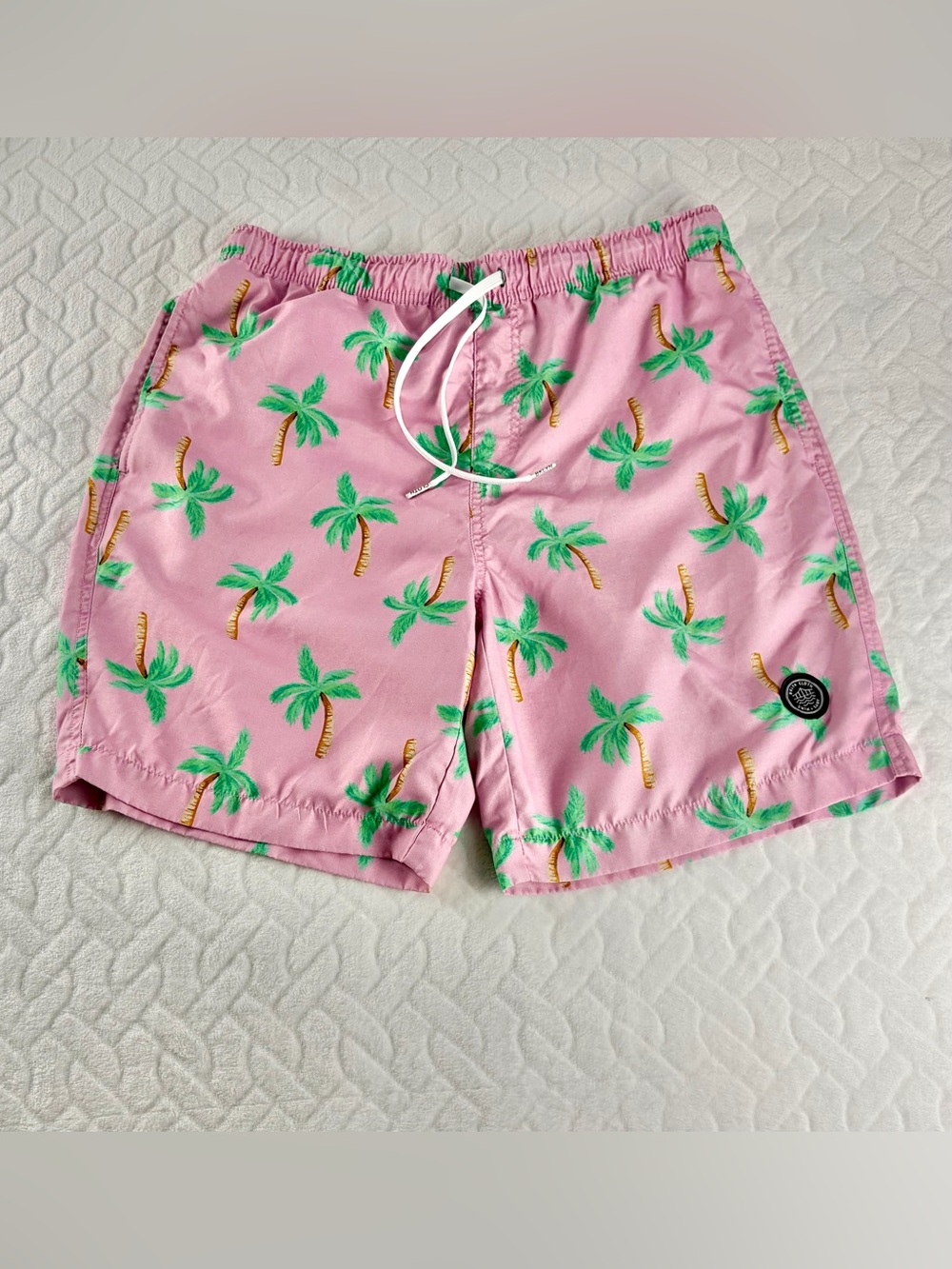 Brooklyn Cloth Retro resort Palm Tree Shorts Volley Beach Swim Men’s Size M